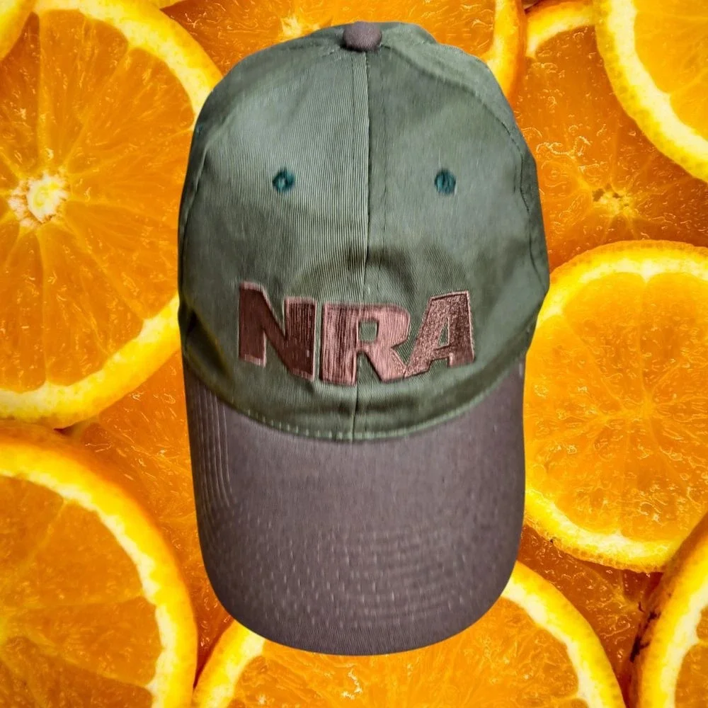 NRA Embroidered Hat Olive Green‎ Brown Baseball Cap Cotton Adult Size